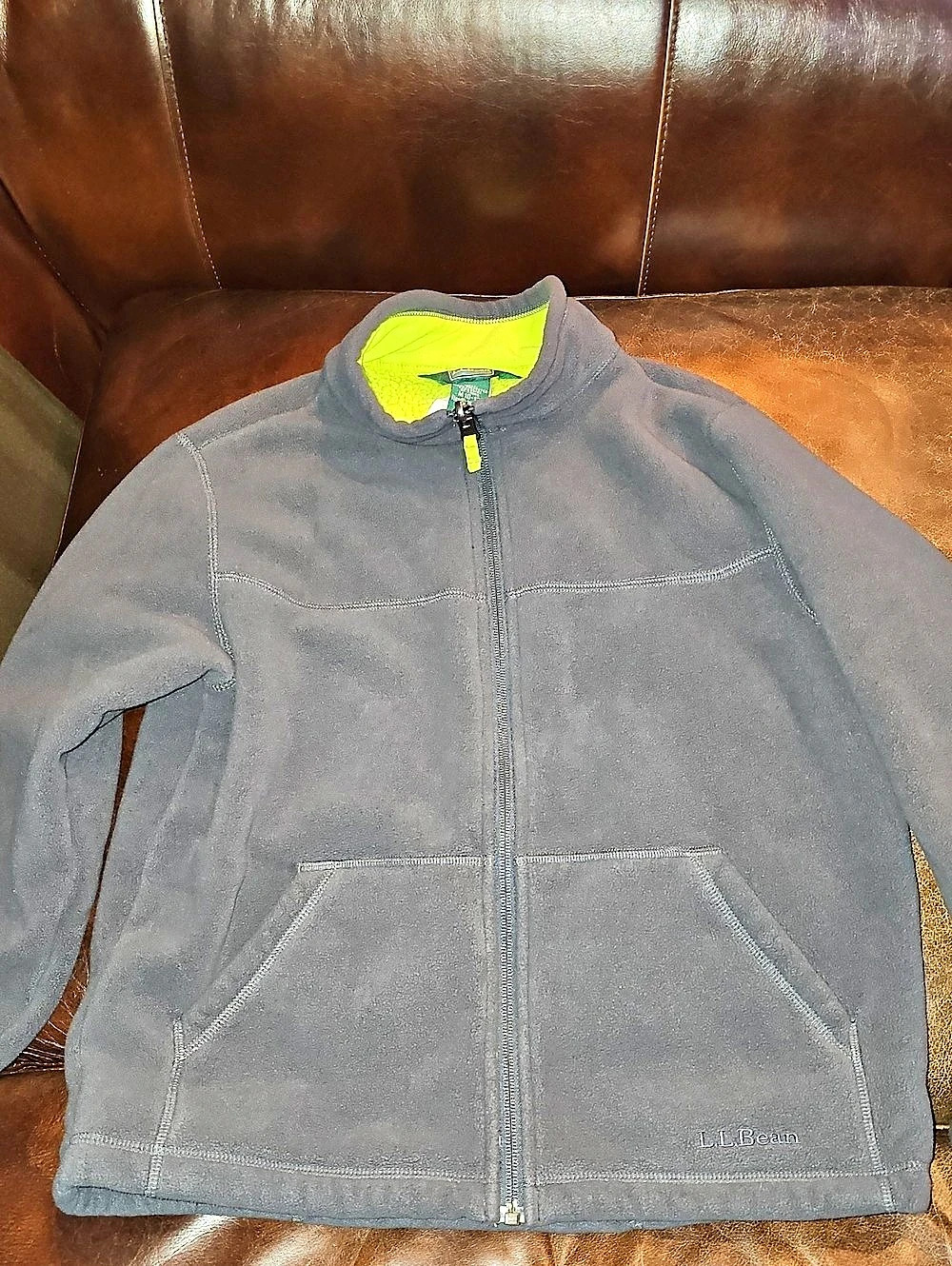 L.L.Bean fleece jacket Gray Boys Size Medium